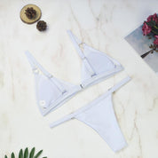 Zara | Triangel Bikini Set Dames - Verstelbaar, Flatterend en Strandklaar - Geel / Zwart / Rood