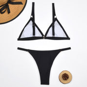 Zara | Triangel Bikini Set Dames - Verstelbaar, Flatterend en Strandklaar - Geel / Zwart / Rood