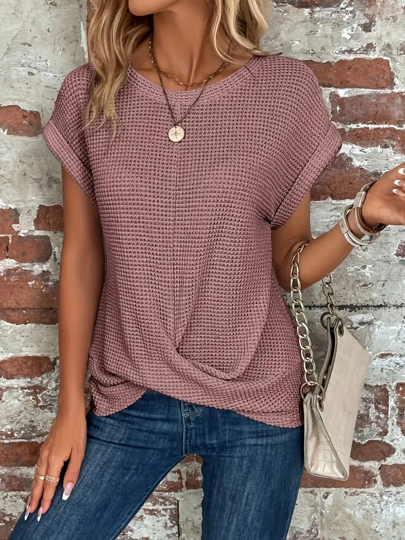 Abbie Top | Casual Korte Mouw Top met Ontspannen Pasvorm en Veelzijdig Design
