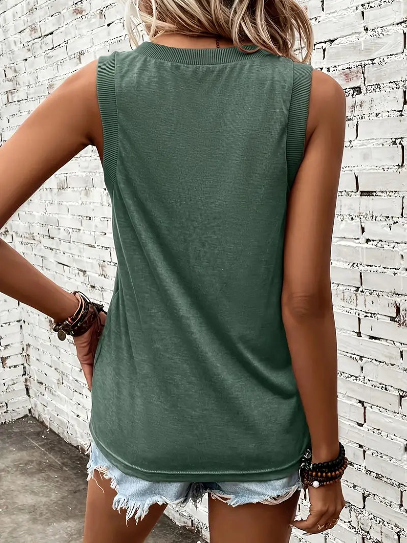 Slim Sleeveless Tee | Mouwloos T-shirt met Vleiende Pasvorm en Duurzaam Materiaal