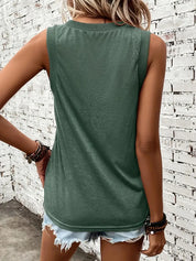 Slim Sleeveless Tee | Mouwloos T-shirt met Vleiende Pasvorm en Duurzaam Materiaal