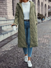 Marcella Dames gewatteerde katoenjas met capuchon – warme winterjas met comfortabele pasvorm