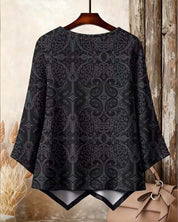 Oversized Top Dames met Lange Mouw en Sierlijke Paisley Print - Camilla Rosetti