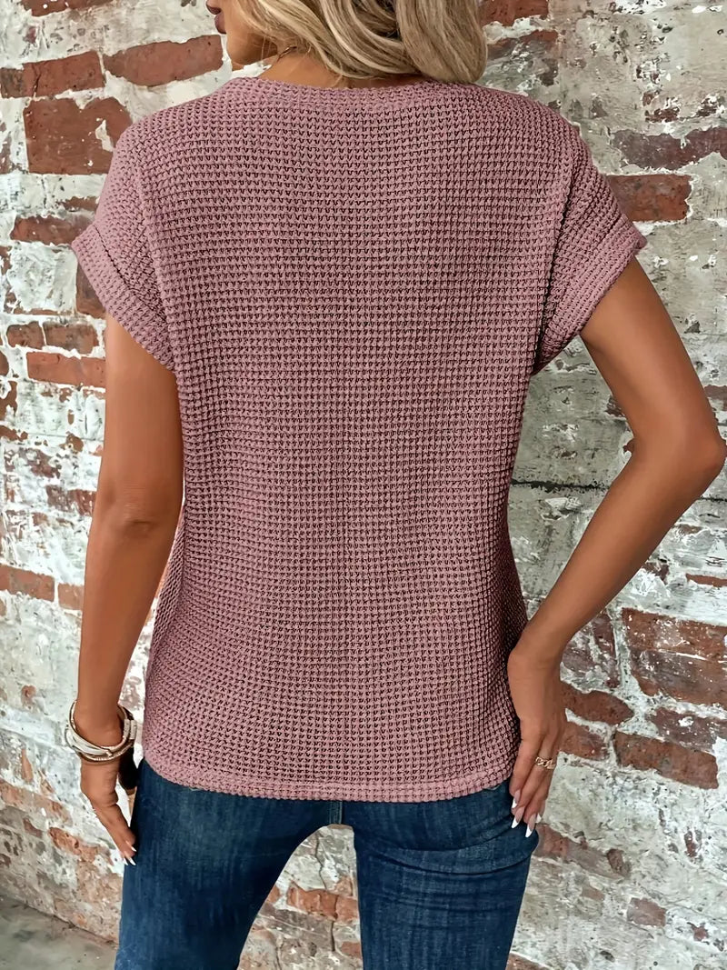 Abbie Top | Casual Korte Mouw Top met Ontspannen Pasvorm en Veelzijdig Design