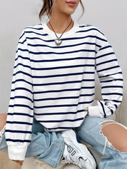 Kaatje Sweater | Gestreepte Casual Trui met Relaxte Pasvorm en Tijdloos Design