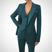 Valentina Chique dames driedelig pak – tailored fit blazer, gilet en pantalon voor een elegante look