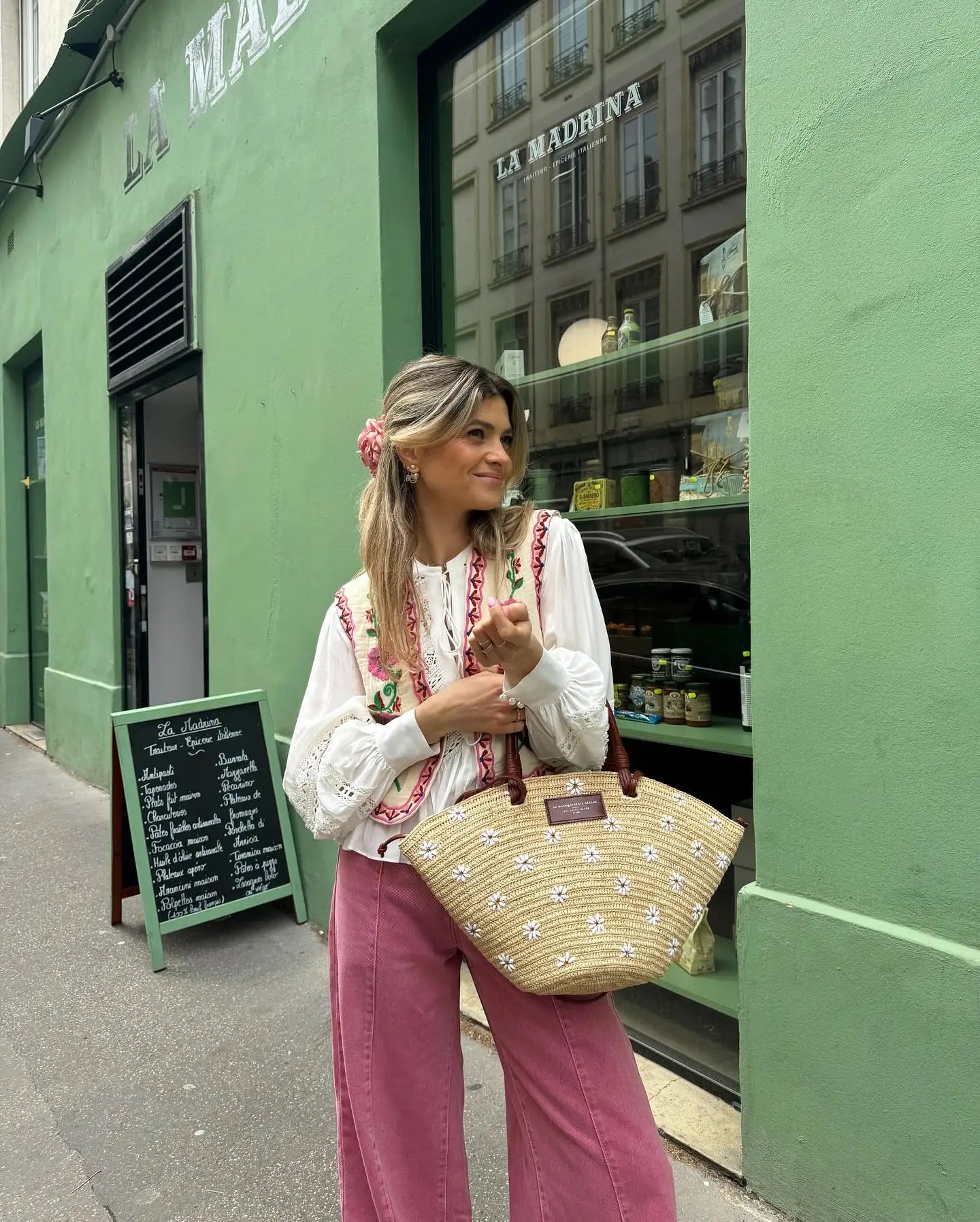 Bibi’s Wildflower Gilet™ | Zomers Gilet met Bloemenmotief in Crèmewit