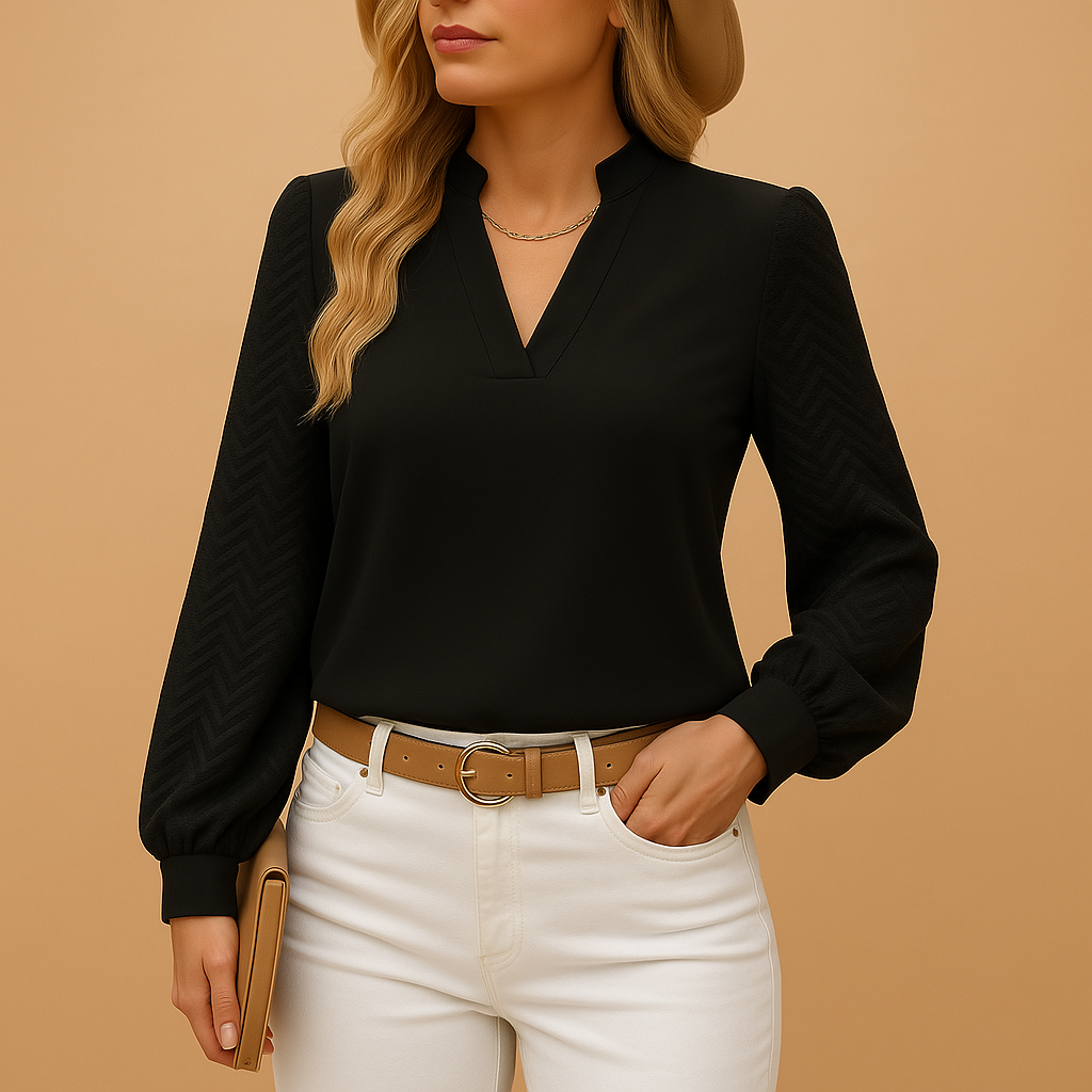 Isabella Elegante dames top met V-hals – stijlvolle blouse voor werk of casual look