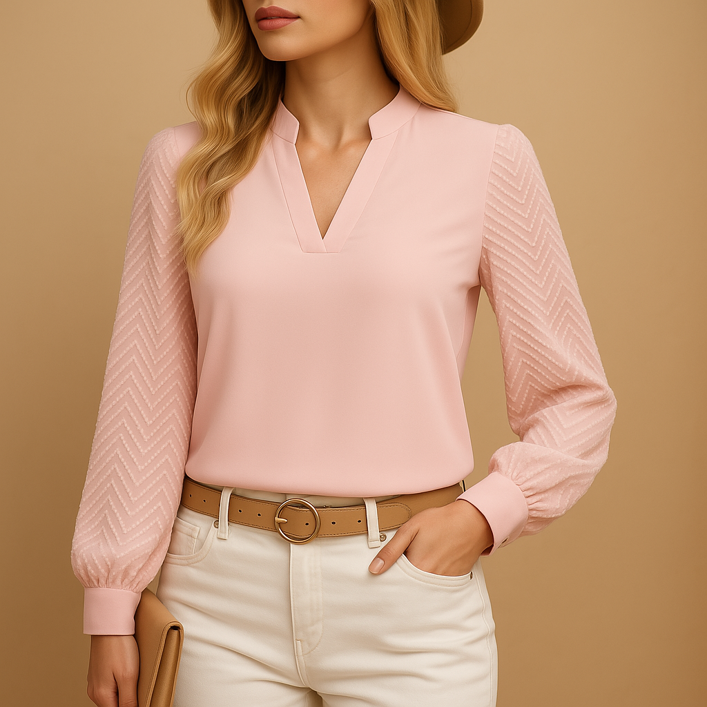 Isabella Elegante dames top met V-hals – stijlvolle blouse voor werk of casual look