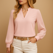 Isabella Elegante dames top met V-hals – stijlvolle blouse voor werk of casual look
