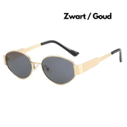 Dames Zonnebril Vintage Metalen Frame Groene Glazen UV-bescherming - Zwart Goud / Groen / Bronze - Maelen