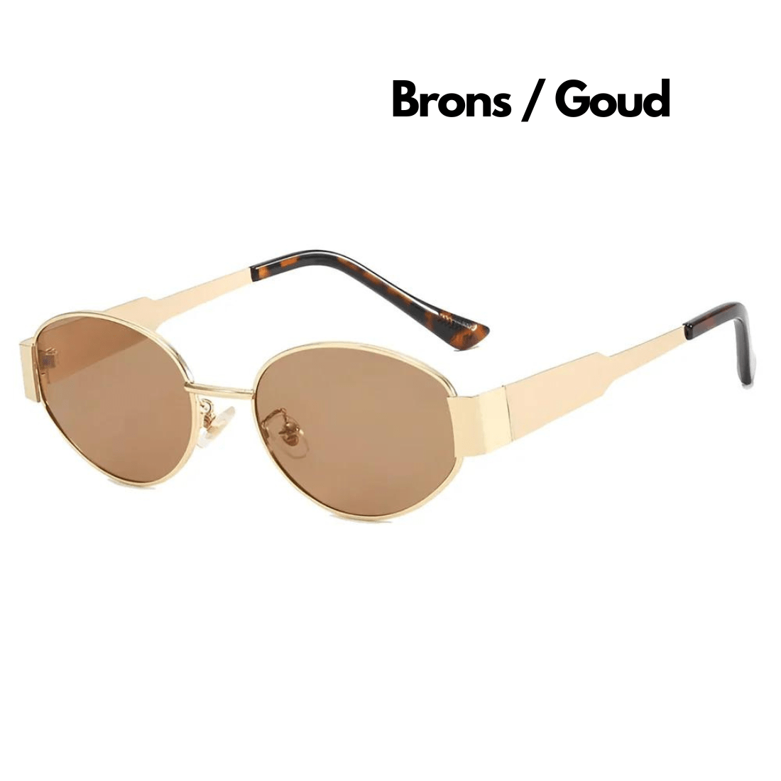 Dames Zonnebril Vintage Metalen Frame Groene Glazen UV-bescherming - Zwart Goud / Groen / Bronze - Maelen