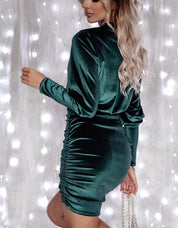 Giulia Jurk | Groene Fluwelen Bodycon Jurk voor Dames met Elegante Pasvorm