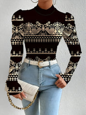 Bloom Blouse | Dames blouse met bloemenpatroon, col en pofmouwen