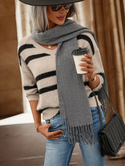 Giulia Gestreepte Herfsttrui Dames – Zachte Gebreide Trui met Relaxte Pasvorm