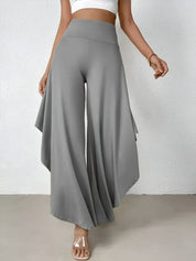 Elena Wide-Leg Pants | Damesbroek met Hoge Taille, Asymmetrische Zoom en Luchtige Wijde Pijpen