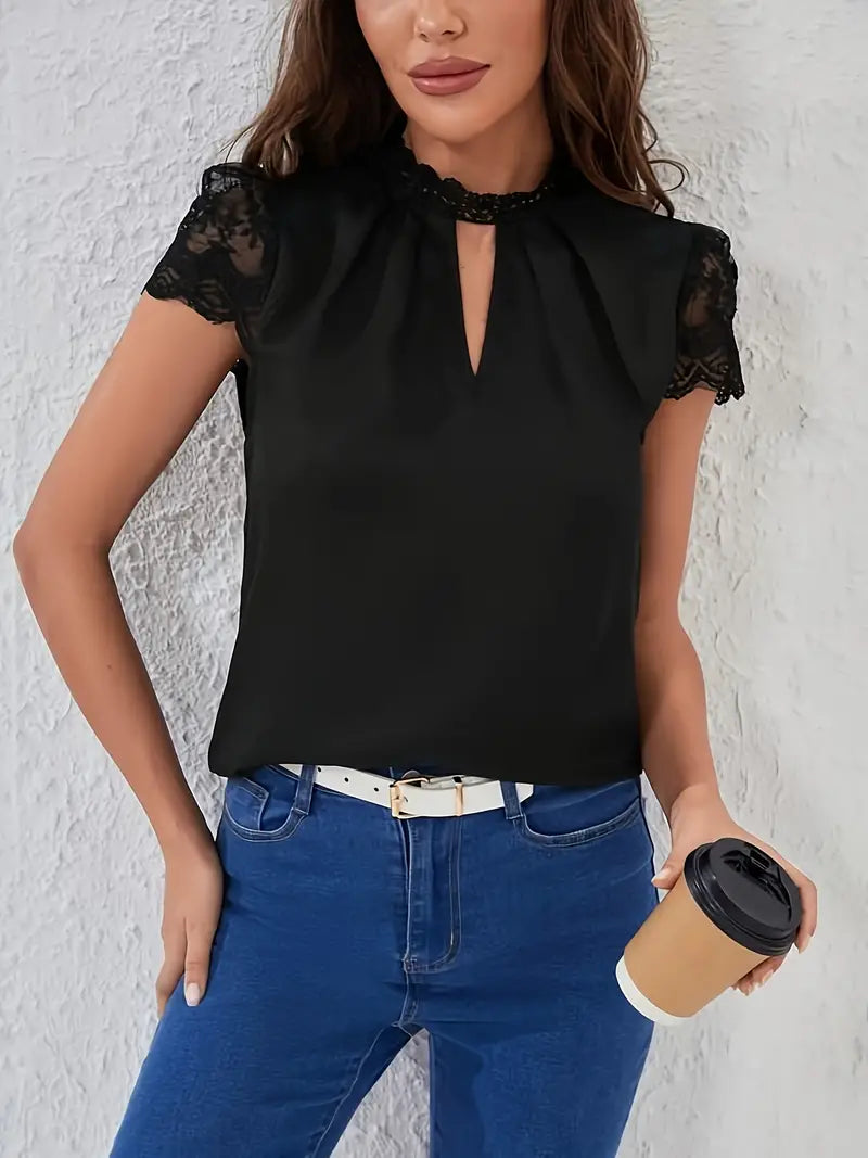 Anneliese™ Blouse | Elegante Kantblouse met Fijne Details en Tijdloos Design