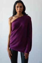 Aurora Asymmetric Sweater | Damestrui met Uniek Asymmetrisch Design en Veelzijdige Swing Kraag