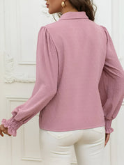 Bonnie Blouse | Losvallende Blouse met Swiss Dot Dessin en Lantaarnmouwen