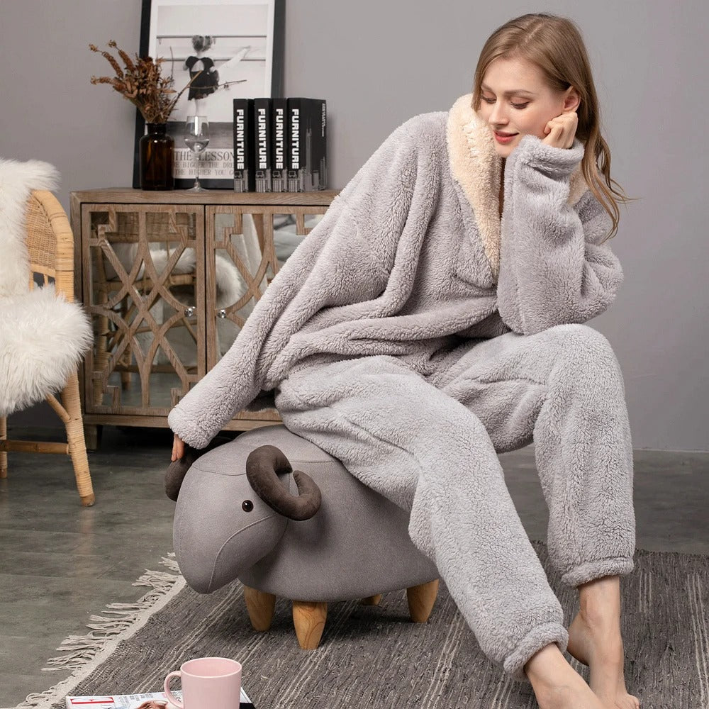 Sofia Pyjama | Warm Fleece Pyjama-Set met Dikke Stof voor Knusse Winteravonden