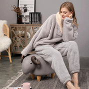 Sofia Pyjama | Warm Fleece Pyjama-Set met Dikke Stof voor Knusse Winteravonden
