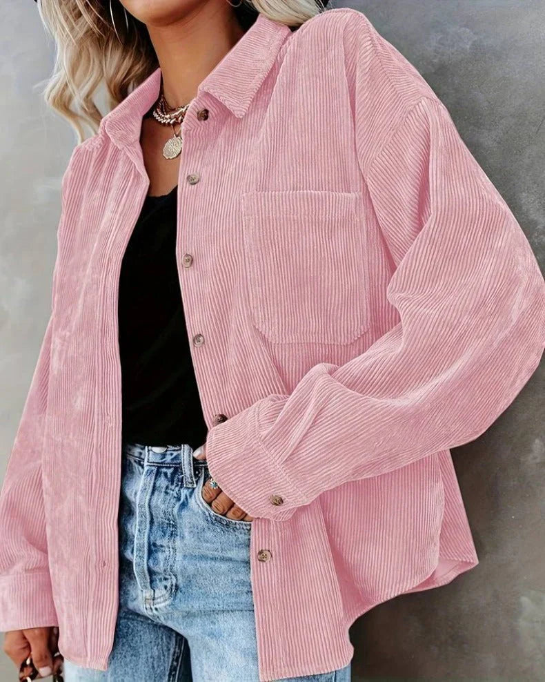 Serafina Top | Fluwelen Dames Top met Knoopsluiting en Vintage Uitstraling