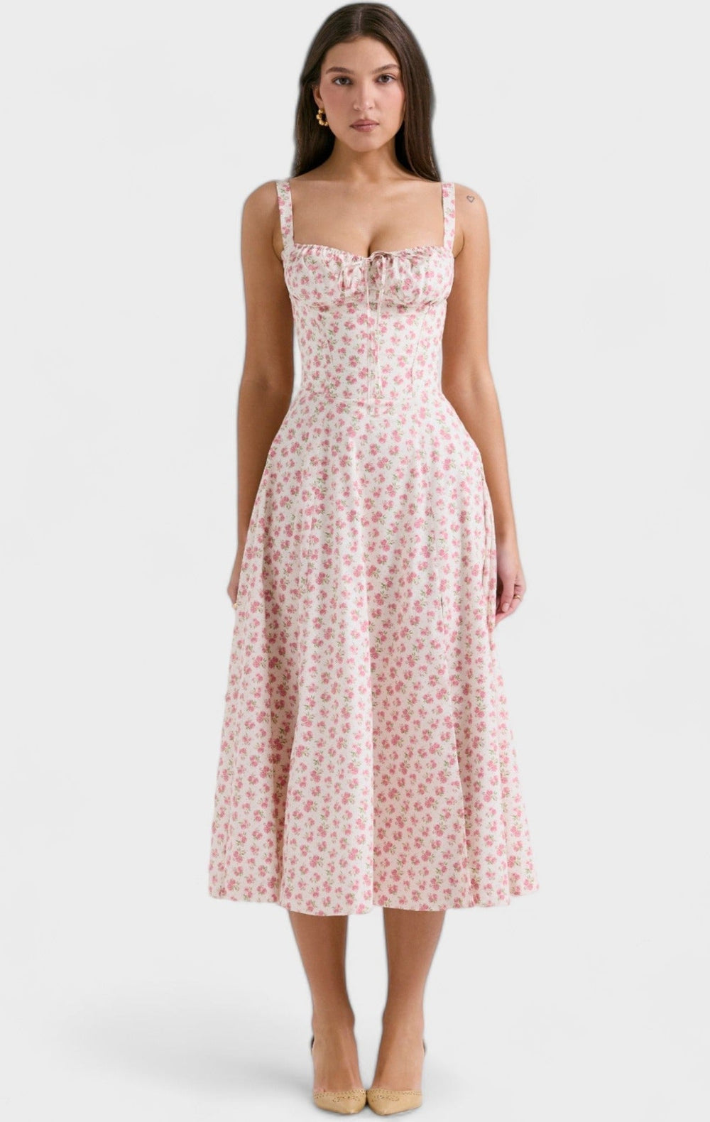 Berra | Korset Jurk met Bloemenprint en Elegante Pasvorm