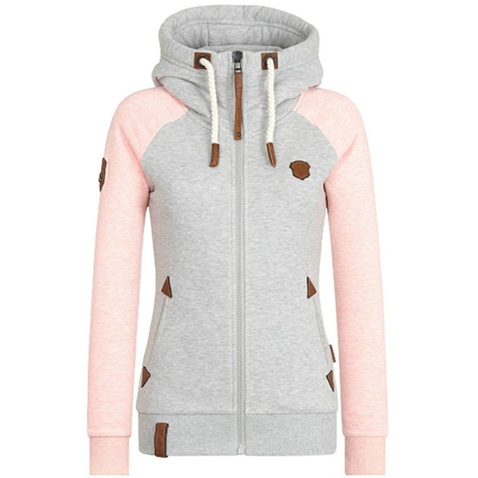 Chiara Sportieve dames hoodie – warme hoodie met ritssluiting & fleecevoering