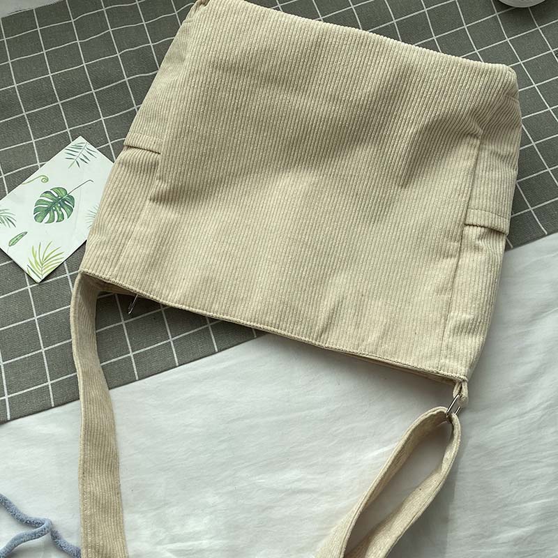 Emma Schoudertas | Corduroy Schooltas voor Dames met Laptopvak en Verstelbare Riem