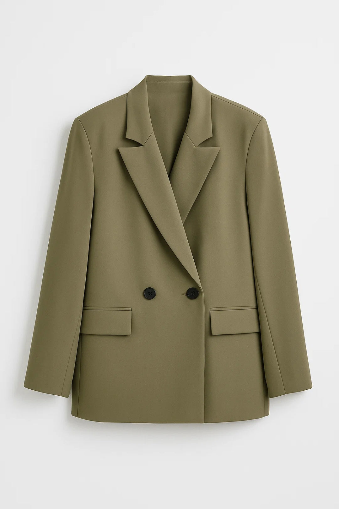 Dames Blazer Getailleerd Dubbele Knopen Zakelijk Casual - Olijfgroen / Zwart - Maelen
