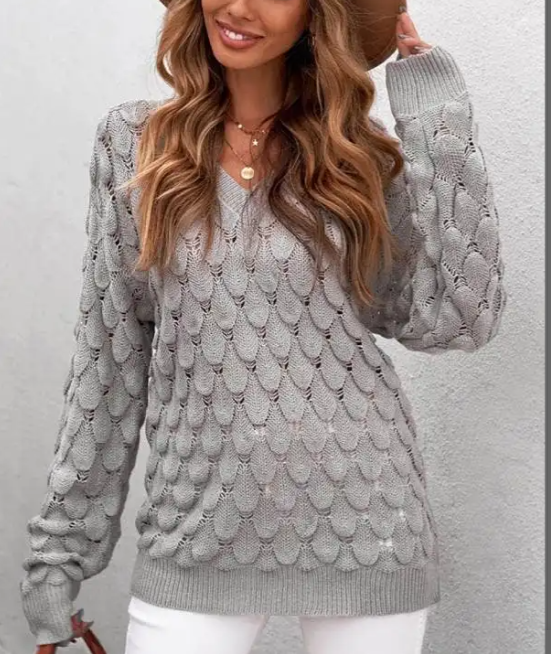 Aleta Sweater | Zachte Gebreide V-Hals Trui met Tijdloze Elegantie