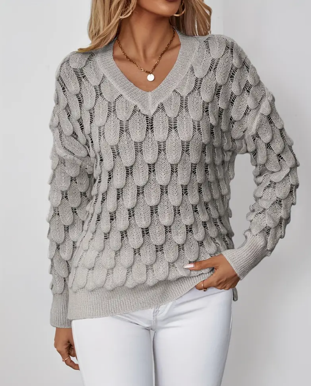 Aleta Sweater | Zachte Gebreide V-Hals Trui met Tijdloze Elegantie