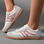 Gaia | Retro Street Sneakers Dames - Comfortabel, Stijlvol en Lichtgewicht - Wit / Zwart / Bruin