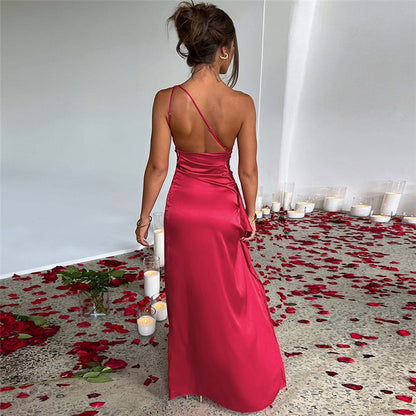 Abigail Dress | Eén-Schouder Maxi-jurk met Flatterend Silhouet en Comfortabele Pasvorm