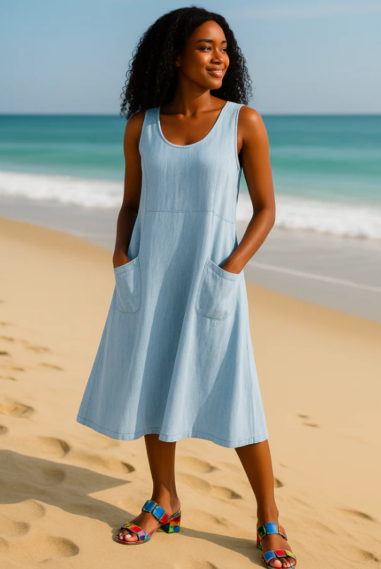 Nena Jurk | Relaxte Zomerjurk met Volumineuze Pasvorm en Zakken