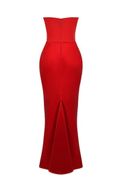 Isabella Dress | Luxe Satijnen Maxi-jurk met Gecorsetteerd Lijfje en Kantdetails