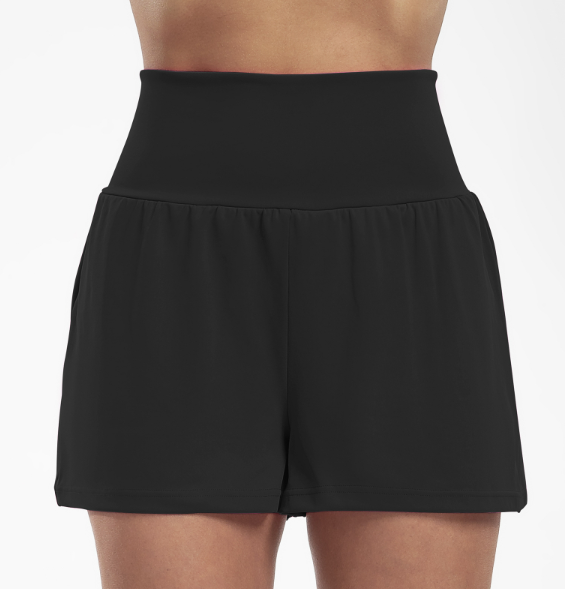 Alyssa Sportshorts | 2-in-1 Dames Sportshort met Hoge Taille en Slimme Zakken