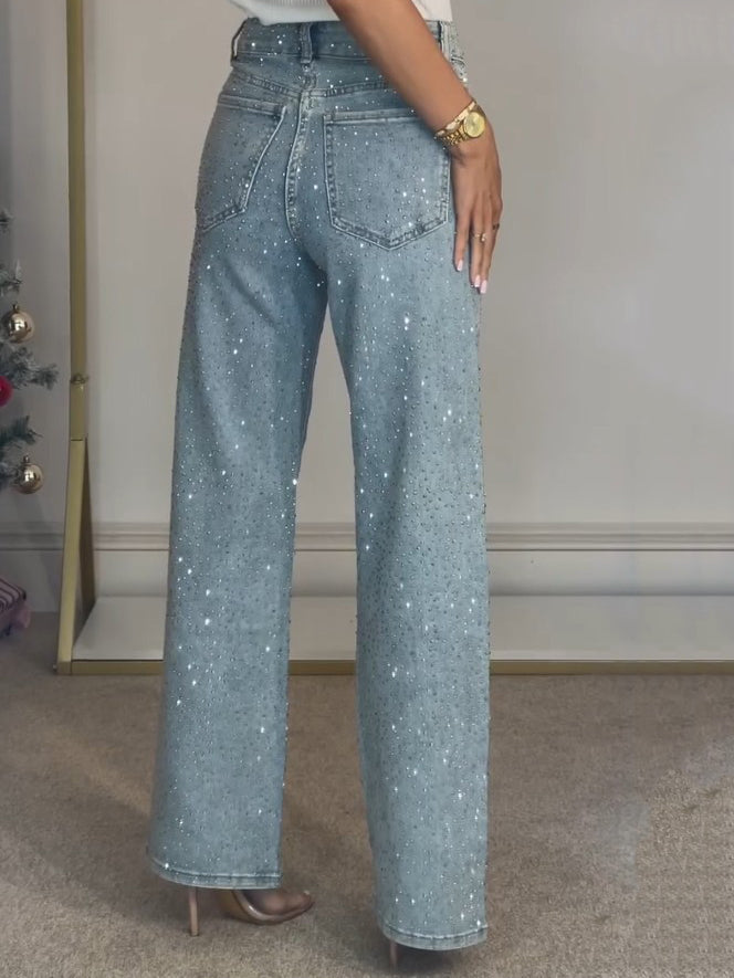 Valentina | Glitterende Damesjeans – Elegant, Comfortabel & Trendy