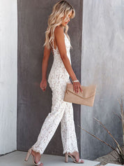 Audriana Jumpsuit | Elegante Mouwloze Jumpsuit met Kanten V-Hals en Flatterende Pasvorm