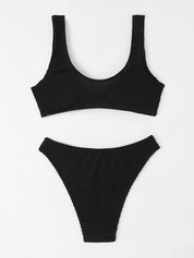 Selena Badpak | Elegant One-Piece Badpak met Gedraaide Halslijn en Golvend Gerimpeld Design