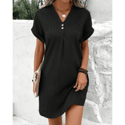 Dames Zomerjurk V-Hals Korte Mouwen Casual Strand - Groen / Zwart / Roze - Maelen