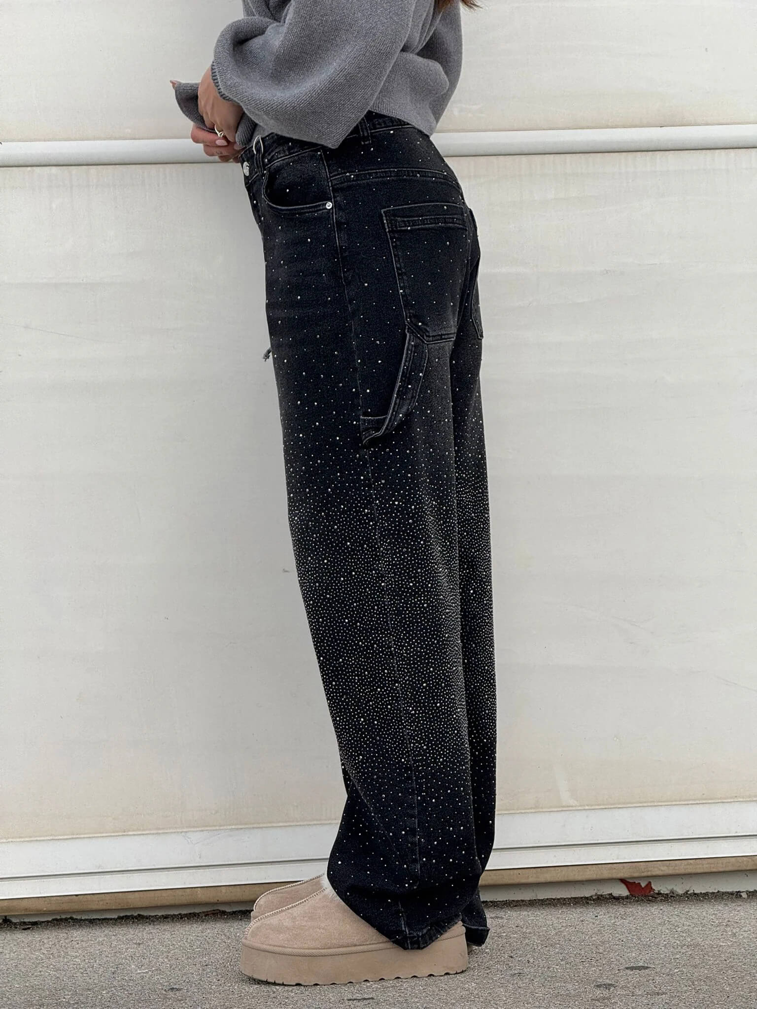 Alessia glinsterende damesjeans | Stretch skinny jeans met subtiele sparkle