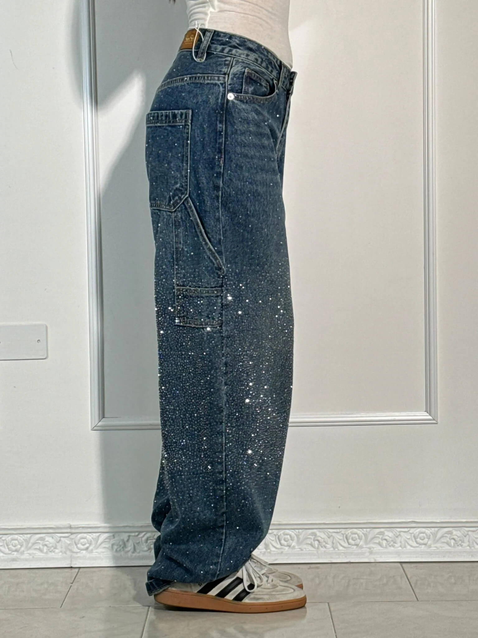Alessia glinsterende damesjeans | Stretch skinny jeans met subtiele sparkle