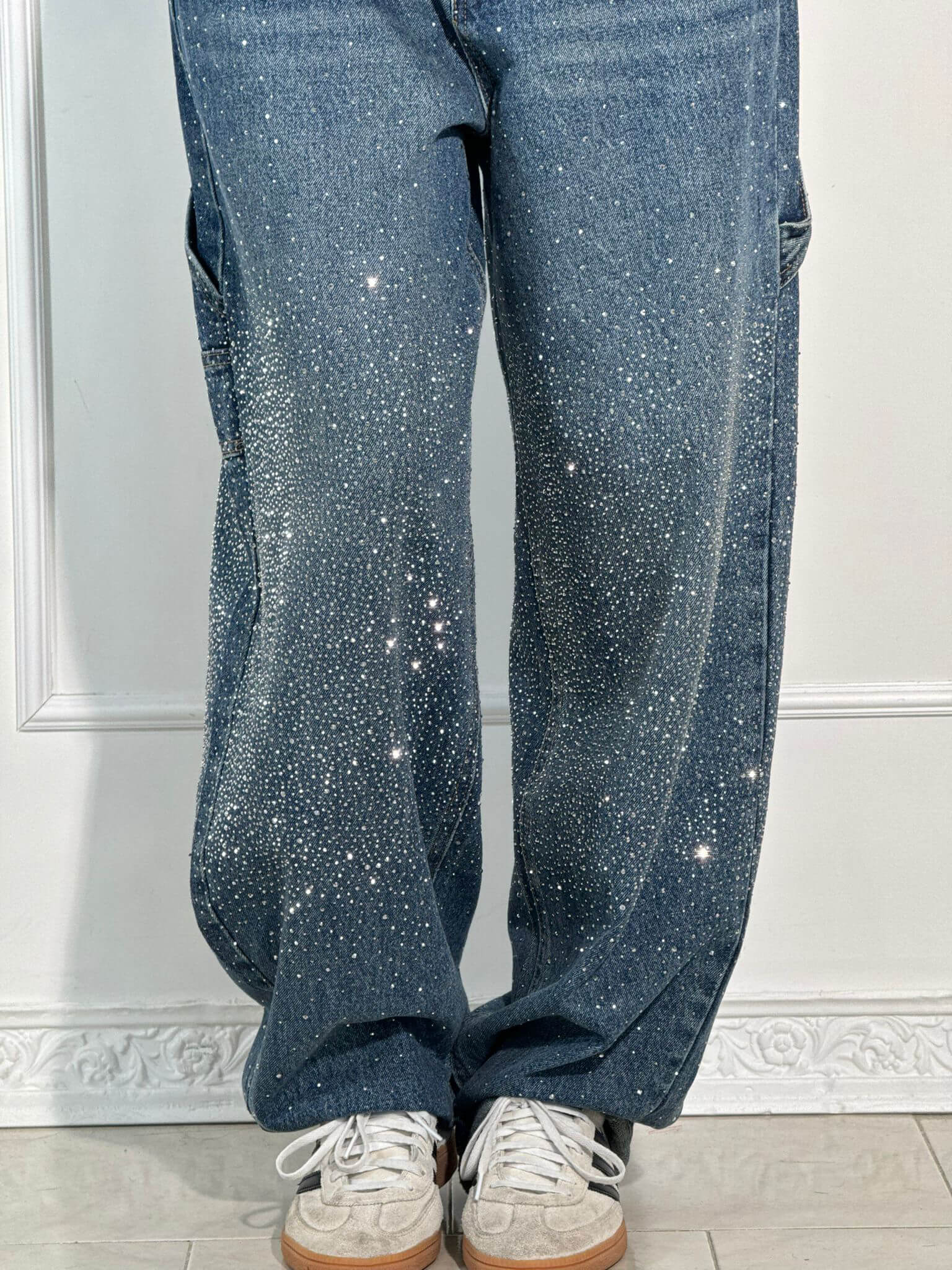 Alessia glinsterende damesjeans | Stretch skinny jeans met subtiele sparkle