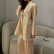 Lucia Set | Glinsterende Dames Blazer Set met Pailletten en Comfortabele Losse Pasvorm
