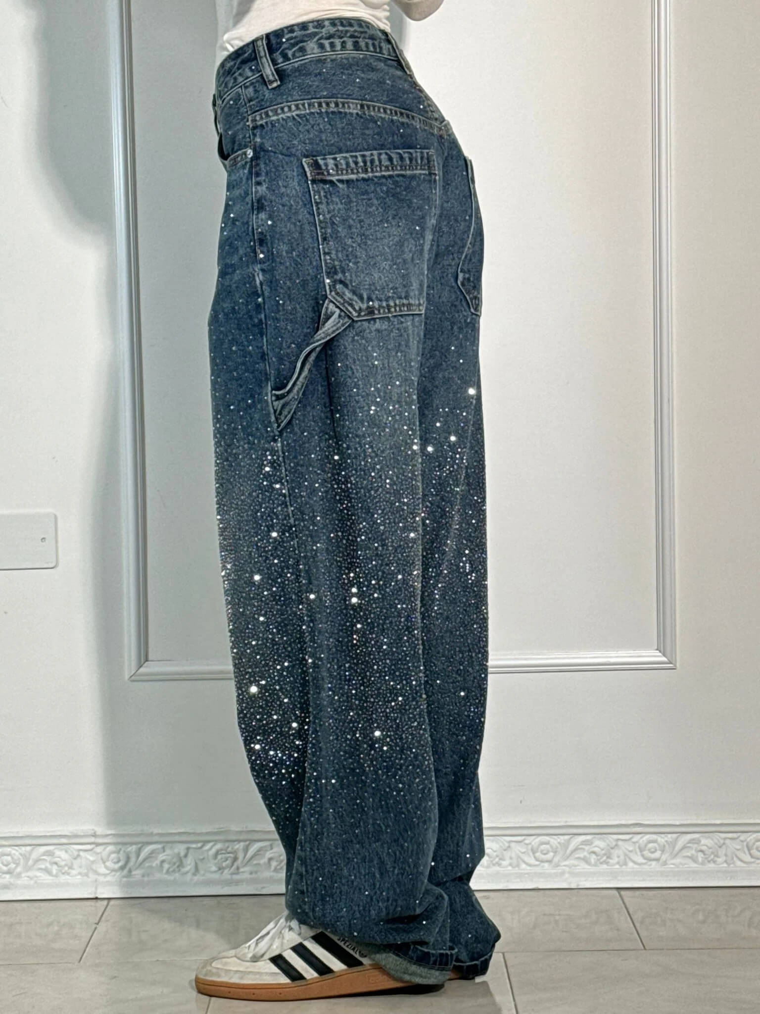 Alessia glinsterende damesjeans | Stretch skinny jeans met subtiele sparkle
