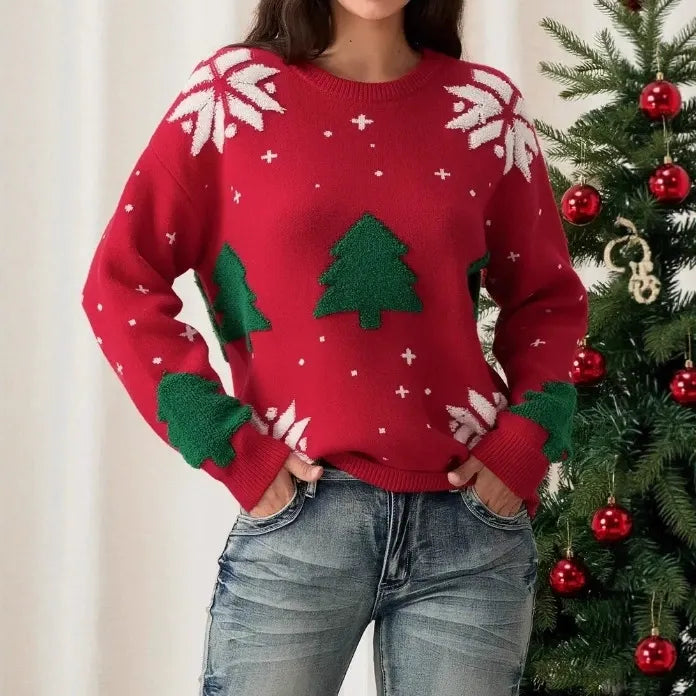 Rosa Foute Kersttrui Dames | Warme Wolmix & Feestelijk Motief