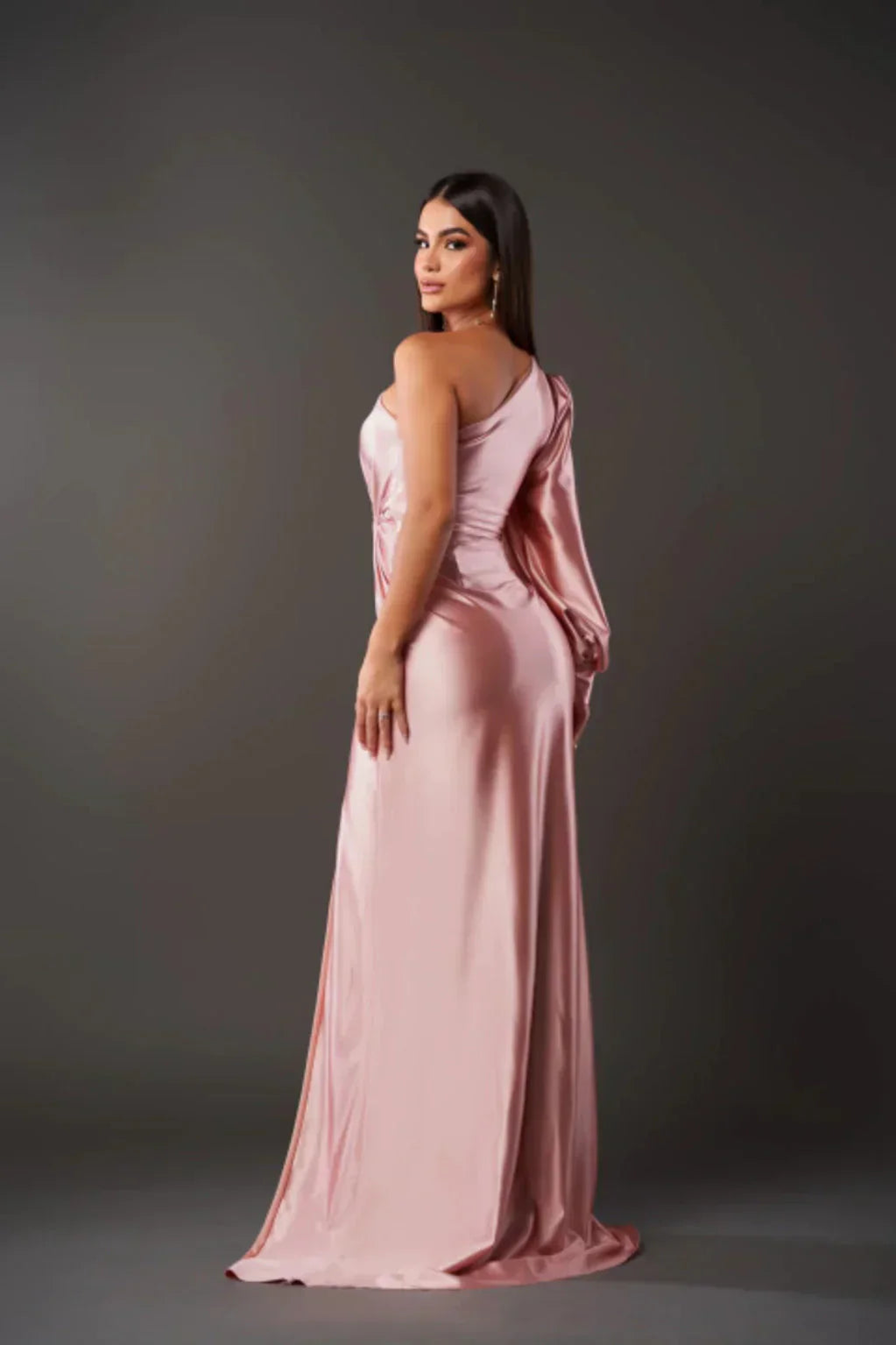 Dames Maxi Jurk met Split One Shoulder Elegant Feestelijk Vloerlengte - Turkoois / Olijfgroen / Marineblauw - Maelen