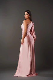 Dames Maxi Jurk met Split One Shoulder Elegant Feestelijk Vloerlengte - Turkoois / Olijfgroen / Marineblauw - Maelen