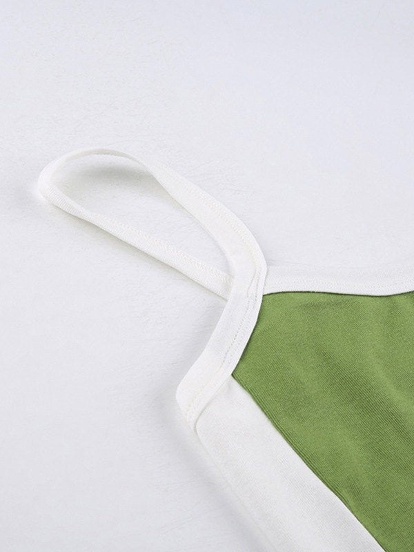 Annemiek Top | Vintage Cami-Top met Contrasterende Strepen en Cropped Fit